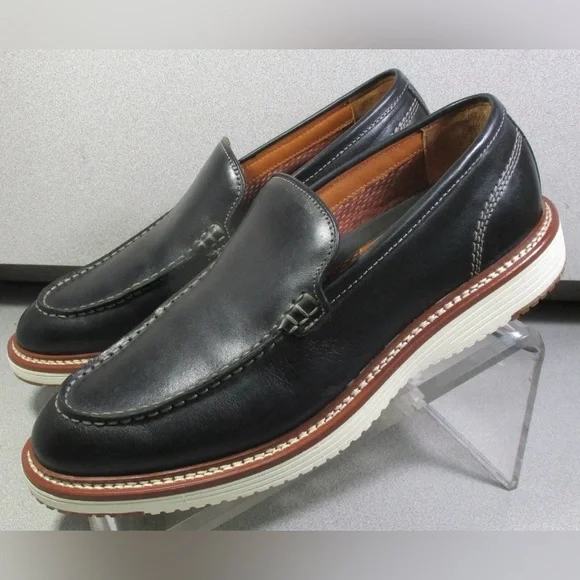 Johnston & Murphy Upton Venetian Black Leather Slip on Loafers Men’s Size 10M